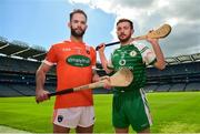 30 April 2018; Ciaran Clifford of Armagh, left, and Conor Hickey of London in attendance during the Christy Ring Cup competition launch at Croke Park in Dublin. Photo by David Fitzgerald/Sportsfile