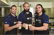 2 May 2018; Optimum Nutrition’s Gold Standard 100% Whey Protein is now available in SuperValu and Dunnes Stores nationwide. Optimum Nutrition, Official Sport Nutrition Partner to Leinster Rugby, is fuelling success on the field as Leinster Rugby stars, from left, Dave Kearney, Scott Fardy and James Lowe prepare themselves for the European Rugby Champions Cup Final on May 12. Photo by Sam Barnes/Sportsfile