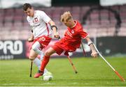 5 May 2018; Jamie Tregaksiss of England in action against Dawid Dobkowski of Poland during the Citywest Hotel EAFF Amputee Football Weeks Tournament match between Poland and England at Dalymount Park in Dublin. Photo by Barry Cregg/Sportsfile