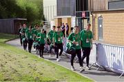 5 May 2018; The Republic of Ireland team arrive at the stadium before the UEFA U17 Championship Final match between Republic of Ireland and Belgium at Loughborough University Stadium in Loughborough, England. Photo by Malcolm Couzens/Sportsfile