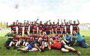 7 May 2018; Tullamore players celebrate following the U15 McAuley Cup match between Gorey and Tullamore at the Leinster Rugby Youth Finals Day at Energia Park, in Donnybrook, Dublin. Photo by David Fitzgerald/Sportsfile