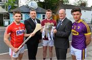 9 May 2018; In attendance at the launch of Bord Gáis Energy’s summer of hurling are, Mark Prentice, 2nd from left, Interim MD, Bord Gáis Energy, Uachtarán Chumann Lúthchleas Gael John Horan, and ambassadors, from left,  Alan Cadogan of Cork, Joe Canning of Galway, and Conor McDonald of Wexford. Throughout the Senior Hurling Championship, Bord Gáis Energy will be offering fans unmissable GAA rewards through the Bord Gáis Energy Rewards Club. Photo by Brendan Moran/Sportsfile