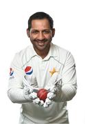 9 May 2018; Sarfaraz Ahmed of Pakistan. Pakistan Cricket Squad Portraits at Malahide Cricket Club in Dublin. Photo by Seb Daly/Sportsfile