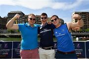 11 May 2018; Leinster supporters Kevin O'Higgins, Conor O'Higgins and Kevin Gaul from Ranelagh in Dublin, in Bilbao ahead of the European Champions Cup Final match between Leinster and Racing 92 in Bilbao, Spain. Photo by Ramsey Cardy/Sportsfile