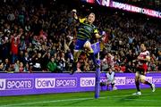 11 May 2018; Gareth Anscombe of Cardiff Blues celebrates at the final whistle of the European Rugby Challenge Cup Final match between Cardiff Blues and Gloucester Rugby at San Mames Stadium, in Bilbao, Spain. Photo by Brendan Moran/Sportsfile