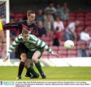 15 August 2003; Paul McNally, Bohemians, in action against Skerries' Brendan Moore. FAI Carlsberg Senior Cup Third Round tie, Bohemians v Skerries, Dalymount Park, Dublin. Picture credit; David Maher / SPORTSFILE *EDI*