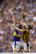 17 August 2003; Conor Gleeson, Tipperary, in action against Kilkenny's Peter Barry. Guinness All-Ireland Senior Hurling Championship Semi-Final, Kilkenny v Tipperary, Croke Park, Dublin. Picture credit; Brendan Moran / SPORTSFILE *EDI*