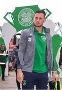 20 May 2018; Alan Browne of Republic of Ireland XI arrives prior to Scott Brown's testimonial match between Celtic and Republic of Ireland XI at Celtic Park in Glasgow, Scotland. Photo by Stephen McCarthy/Sportsfile