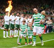 20 May 2018; Scott Brown of Celtic comes onto the pitch as the Republic of Ireland team provide a Guard of Honour prior to Scott Brown's testimonial match between Celtic and Republic of Ireland XI at Celtic Park in Glasgow, Scotland. Photo by Stephen McCarthy/Sportsfile