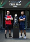 25 May 2018; Scarlets captain Ken Owens, left, and Leinster captain Isa Nacewa ahead of the Guinness PRO14 Final between Leinster and Scarlets at the Aviva Stadium in Dublin. Photo by Ramsey Cardy/Sportsfile