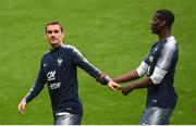 27 May 2018; Antoine Griezmann, left, and Paul Pogba during France training at Stade de France in Paris, France. Photo by Stephen McCarthy/Sportsfile