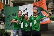 28 May 2018; Republic of Ireland supporters, from left, David Cummins, with Darragh Mylod, and Alan Moran all from Lucan, in Paris prior to the International Friendly match between France and Republic of Ireland at Stade de France in Paris, France. Photo by Stephen McCarthy/Sportsfile