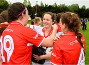 2 June 2018; Cork goalkeeper Martina O'Brien is congratulated by her team-mates Hannah Looney and Emma Spollane after the TG4 Munster Senior Ladies Football Championship semi-final between Tipperary and Cork at Ardfinnan, Tipperary. Photo by Matt Browne/Sportsfile