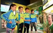 5 June 2018; Celebrating the launch of the new ’20 Years’ annual exhibition at the GAA Museum are, from right,  Tara Fogarty, 11, Martin Cleere, 12, Cathal Guilfoyle, 12, and Reah Sweeny, 11, all from Tipperary, at Croke Park in Dublin. The exhibition traces the key moments in GAA and Croke Park history over the past 20 years since the GAA Museum first opened its doors in 1998. Topics covered include the Croke Park redevelopment, the deletion of Rule 21, the suspension of Rule 42 that paved the way for international rugby and soccer to be played in Croke Park, the Special Olympics World Summer Games in 2003 and the GAA 125 festivities in 2009. The exhibition also serves as the throw-in for the GAA Museum’s anniversary programme of events. Details of all the museum’s celebratory activities can be found at www.crokepark.ie/gaamuseum.  Photo by Sam Barnes/Sportsfile