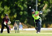 6 June 2018; Cecelia Joyce of Ireland plays a shot off of a delivery from Leigh Kasperek of New Zealand during the Women's T20 International match between Ireland and New Zealand at the YMCA Cricket Club Dublin in Sandymount, Dublin. Photo by Seb Daly/Sportsfile