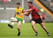10 June 2018; Jamie Brennan of Donegal  in action against Peter Turley of Down during the Ulster GAA Football Senior Championship Semi-Final match between Donegal and Down at St Tiernach's Park in Clones, Monaghan. Photo by Oliver McVeigh/Sportsfile