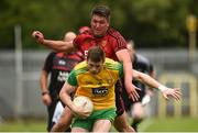10 June 2018; Eoghan Bán Gallagher of Donegal in action against Peter Turley of Down during the Ulster GAA Football Senior Championship Semi-Final match between Donegal and Down at St Tiernach's Park in Clones, Monaghan. Photo by Oliver McVeigh/Sportsfile