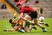 10 June 2018; Mark McHugh of Donegal in action against Connaire Harrison of Down during the Ulster GAA Football Senior Championship Semi-Final match between Donegal and Down at St Tiernach's Park in Clones, Monaghan. Photo by Oliver McVeigh/Sportsfile