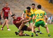 10 June 2018; Mark McHugh of Donegal in action against Ryan Johnston of Down during the Ulster GAA Football Senior Championship Semi-Final match between Donegal and Down at St Tiernach's Park in Clones, Monaghan. Photo by Oliver McVeigh/Sportsfile