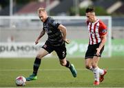 15 June 2018; Chris Shields of Dundalk in action against Aaron McEneff of Derry City during the SSE Airtricity League Premier Division match between Derry City and Dundalk at the Brandywell Stadium, Derry. Photo by Oliver McVeigh/Sportsfile