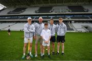 16 June 2018; Bord Gáis Energy Rewards Club winners attended the Bord Gáis Energy #HurlingToTheCore training camp in Páirc Uí Chaoimh today where they had the chance to meet hurling stars and Bord Gáis Energy ambassadors Alan Cadogan of Cork, Paudie Feehan of Tipperary and Fergal Whitely of Dublin. Pictured are Fergal Whitely of Dublin, Ger Cunningham, Alan Cadogan of Cork and Paudie Feehan of Tipperary with James Lane during the camp. All attendees were members of the Bord Gáis Energy Rewards Club, which offers its customers unmissable rewards throughout the Championship season, including match tickets and hospitality, access to training camps with Hurling stars and the opportunity to present Man of the Match Awards at U-21 games during the 2018 BGE #HurlingToTheCore training camp at Páirc Uí Chaoimh in Ballintemple, Cork. Photo by Eóin Noonan/Sportsfile