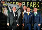 18 June 2018; Boxers, from left, Luke Jackson, Tyson Fury, promoter Frank Warren, Carl Frampton and Paddy Barnes following a press conference at the National Stadium at Windsor Park in Belfast. Photo by Seb Daly/Sportsfile