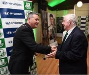 18 June 2018; Cllr Paul Gogarty, Mayor South Dublin County Council, and Tony Fitzgerald, President, Football Association of Ireland, in attendance at the official opening of Shamrock Rovers state of the art 11-a-side and 7-a-side grass pitches and facilities at Roadstone Group Sports Club, Kingswood, Dublin. Photo by Stephen McCarthy/Sportsfile