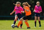 24 June 2018; Cayla Fletcher of Midlands in action against Ellen Lawlor of Kilkenny during the U14 Gaynor Cup Final match between Kilkenny League and Midlands League on Day 2 of the Fota Island Resort Gaynor Tournament at the University of Limerick in Limerick. Photo by Eóin Noonan/Sportsfile