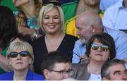 24 June 2018; Heather Humphreys T.D, Sinn Fein MLA Michelle O'Neill and DUP leader Arlene Foster during the Ulster GAA Football Senior Championship Final match between Donegal and Fermanagh at St Tiernach's Park in Clones, Monaghan. Photo by Ramsey Cardy/Sportsfile