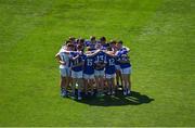 24 June 2018; The Laois huddle ahead of the Leinster GAA Football Senior Championship Final match between Dublin and Laois at Croke Park in Dublin. Photo by Daire Brennan/Sportsfile