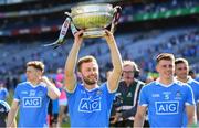 24 June 2018; Dublin's Jack McCaffrey celebrates with the Delaney Cup following the Leinster GAA Football Senior Championship Final match between Dublin and Laois at Croke Park in Dublin. Photo by Stephen McCarthy/Sportsfile