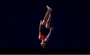 30 June 2018; Ryan Devine, age 16, from Belfast, Northern Ireland competing in the Trampoline event during the National Series Super Gymnastics Championships at the National Indoor Arena in the National Sports Campus, Blanchardstown, Dublin. Photo by David Fitzgerald/Sportsfile