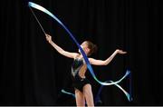 30 June 2018; Aoife Ni Chiobhain of Renmore Gymnastics club in Co Galway competing in the Ribbon event during the National Series Super Gymnastics Championships at the National Indoor Arena in the National Sports Campus, Blanchardstown, Dublin. Photo by David Fitzgerald/Sportsfile