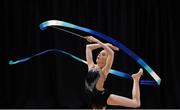 30 June 2018; Aoife Ni Chiobhain of Renmore Gymnastics club in Co Galway competing in the Ribbon event during the National Series Super Gymnastics Championships at the National Indoor Arena in the National Sports Campus, Blanchardstown, Dublin. Photo by David Fitzgerald/Sportsfile