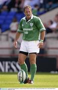 16 August 2003; David Humphreys of Ireland stands with the ball during the Permanent TSB test between Ireland and Wales at Lansdowne Road, Dublin. Photo by Brendan Moran/Sportsfile