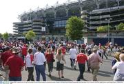 16 August 2003; A general view of Croke Park showing Cork and Wexford supporters entering the grounds prior to the Guinness All-Ireland Senior Hurling Championship Semi-Final replay between Cork and Wexford at Croke Park, Dublin. Photo by Damien Eagers/Sportsfile