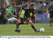 19 August 2003; Scott Chipperfield of Australia, in action against Kenny Cunningham of Republic of Ireland during an International Friendly between Republic of Ireland and Australia at Lansdowne Road, Dublin. Photo by Damien Eagers/Sportsfile
