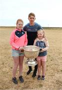 10 July 2018; Michael Fitzsimons of Dublin with Rachael Conneely and Aideen Conneely from Headford, Co. Galway, during a visit to Aran Islands GAA club prior to the GAA Hurling and Football All Ireland Senior Championship Series National Launch at the Aran Islands, Co Galway.   Photo by Diarmuid Greene/Sportsfile