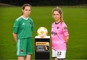 11 July 2018; Rionas Crowley of Cork City WFC, left, and Niamhie Taylor Hughes of Wexford Youths FC during a Continental Tyres Under 17 Women's National League launch at the FAI HQ in Abbotstown, Dublin. Photo by Piaras Ó Mídheach/Sportsfile