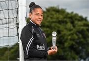 16 July 2018; Rianna Jarrett of Wexford Youth Womens FC with her Continental Tyres Women's National League Player of the Month award for June, at Ferrycarrig Park, in Wexford. Photo by Seb Daly/Sportsfile