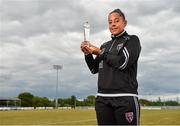 16 July 2018; Rianna Jarrett of Wexford Youth Womens FC with her Continental Tyres Women's National League Player of the Month award for June, at Ferrycarrig Park, in Wexford. Photo by Seb Daly/Sportsfile