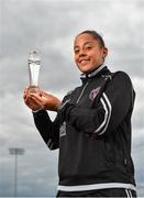 16 July 2018; Rianna Jarrett of Wexford Youth Womens FC with her Continental Tyres Women's National League Player of the Month award for June, at Ferrycarrig Park, in Wexford. Photo by Seb Daly/Sportsfile