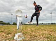 16 July 2018; Rianna Jarrett of Wexford Youth Womens FC with her Continental Tyres Women's National League Player of the Month award for June, at Ferrycarrig Park, in Wexford.  Photo by Seb Daly/Sportsfile