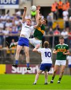22 July 2018; Kieran Duffy of Monaghan in action against Jack Barry of Kerry during the GAA Football All-Ireland Senior Championship Quarter-Final Group 1 Phase 2 match between Monaghan and Kerry at St Tiernach's Park in Clones, Monaghan. Photo by Brendan Moran/Sportsfile