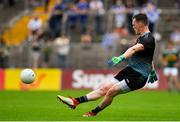 22 July 2018; Rory Beggan of Monaghan kicks a free during the GAA Football All-Ireland Senior Championship Quarter-Final Group 1 Phase 2 match between Monaghan and Kerry at St Tiernach's Park in Clones, Monaghan. Photo by Brendan Moran/Sportsfile
