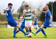 22 July 2018; Dylan Watts of Shamrock Rovers in action against David Webster, left, and Paul Keegan of Waterford during the SSE Airtricity League Premier Division match between Waterford and Shamrock Rovers at the RSC in Waterford. Photo by Stephen McCarthy/Sportsfile