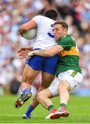 22 July 2018; Darran O'Sullivan of Kerry tackles Drew Wylie of Monaghan during the GAA Football All-Ireland Senior Championship Quarter-Final Group 1 Phase 2 match between Monaghan and Kerry at St Tiernach's Park in Clones, Monaghan. Photo by Brendan Moran/Sportsfile