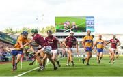 28 July 2018; Podge Collins of Clare in action against Aidan Harte of Galway during the GAA Hurling All-Ireland Senior Championship semi-final match between Galway and Clare at Croke Park in Dublin. Photo by David Fitzgerald/Sportsfile
