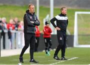 15 June 2018; Derry City manager Kenny Shiels and Dundalk manager Stephen Kenny on the sideline during the SSE Airtricity League Premier Division match between Derry City and Dundalk at the Brandywell Stadium, Derry. Photo by Oliver McVeigh/Sportsfile