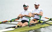 2 August 2018; Paul O'Donovan, left, and Gary O'Donovan of Ireland on their way to winning the Lightweight Mens Double Sculls heat during day one of the 2018 European Championships at Strathclyde Country Park in Glasgow, Scotland. Photo by David Fitzgerald/Sportsfile